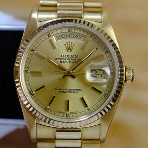 Rolex Day Date 18K Factory Champagne Dial 36mm